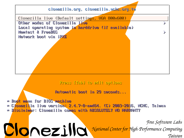Clonezilla-Boot-Screen