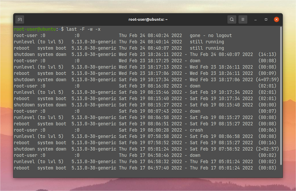 Команда last в Linux - Losst